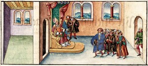 Bürgerdelegation vor Bischof Gerhard