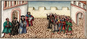 Erbhuldigung der Würzburger Bürger gegenüber dem Stiftspfleger